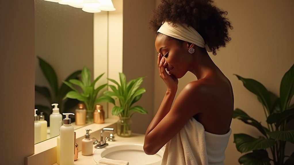 rotina de cuidados com a pele à noite