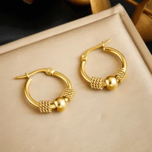 Brincos Tecidos Ocos em Aço Inoxidável 316L