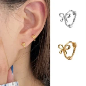 Argolas Laço Vintage em Metal Prateado